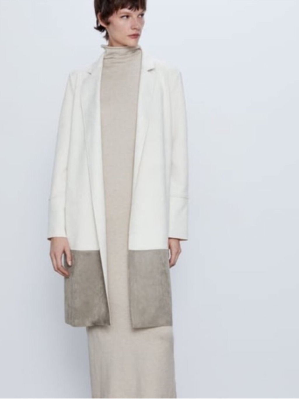 Zara Two-Toned Faux Suede Lightweight Jacket